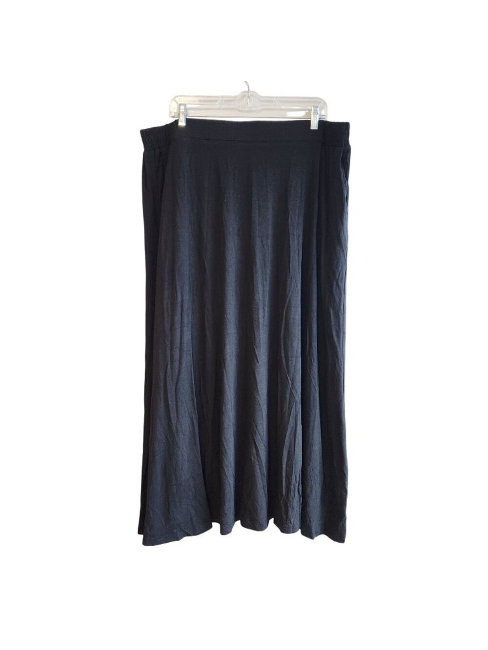 Leafsay Black Maxi Skirt Size 3XL Elastic Waist Lightweight Flowy Casual Womens
